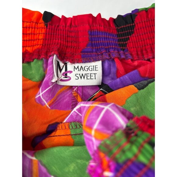 Maggie Sweet Colorful Abstract Patterned Shorts S Polyester Elastic Waist USA-Ma - Picture 3 of 4